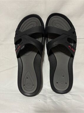 Arena Black Grey Slide Sandals Pool Shower Slides EU 41 US 10